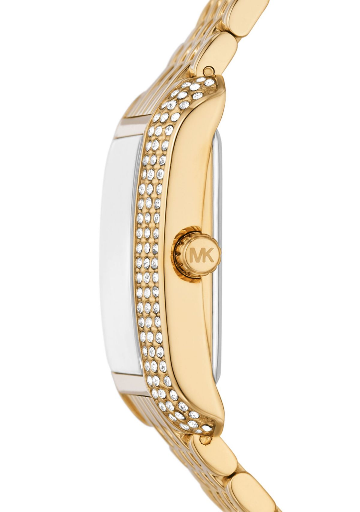 Womens Gold Tone Stainless Steel Crystal Watch