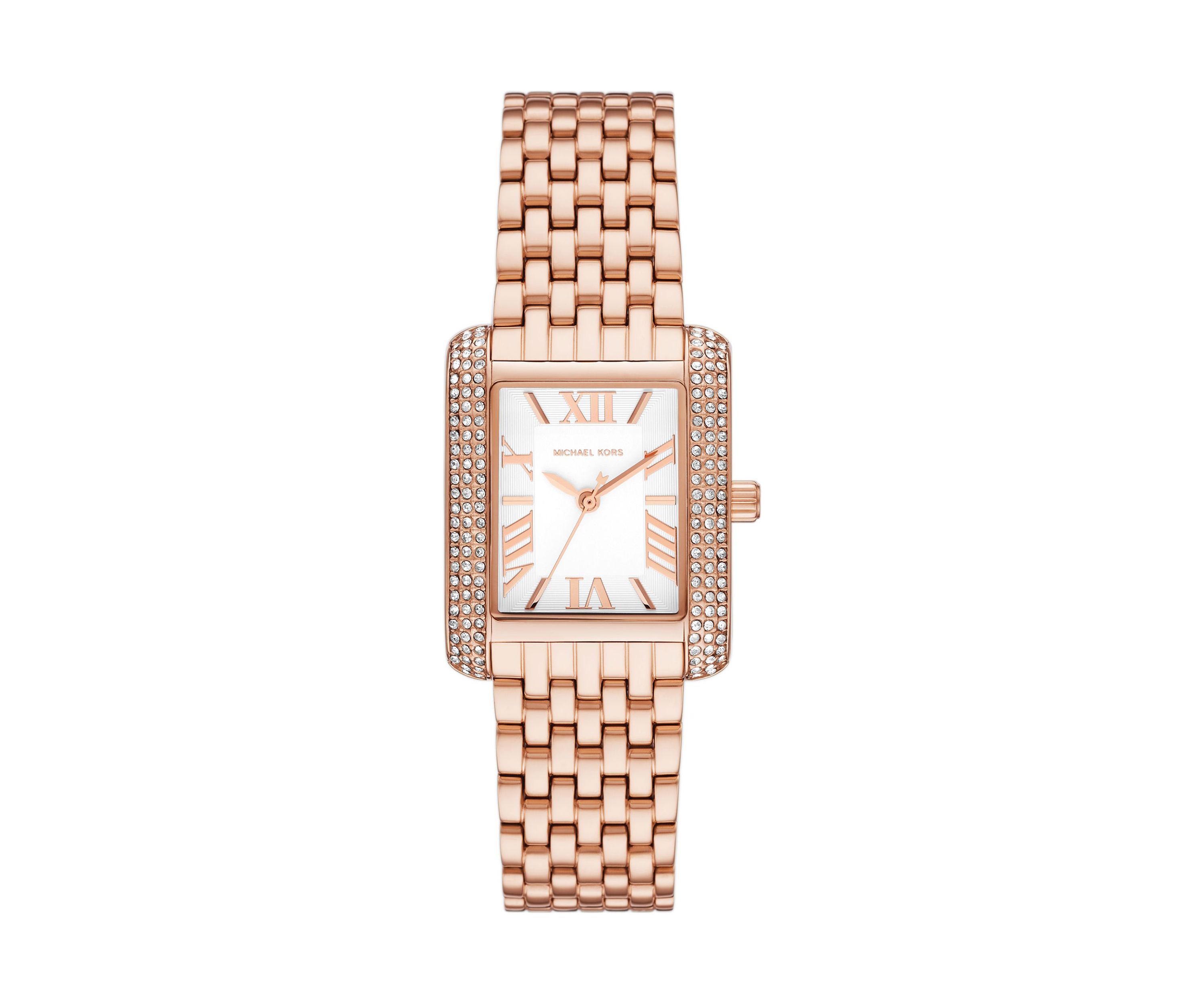 Women Rose Gold Stainless Steel Crystal Watch