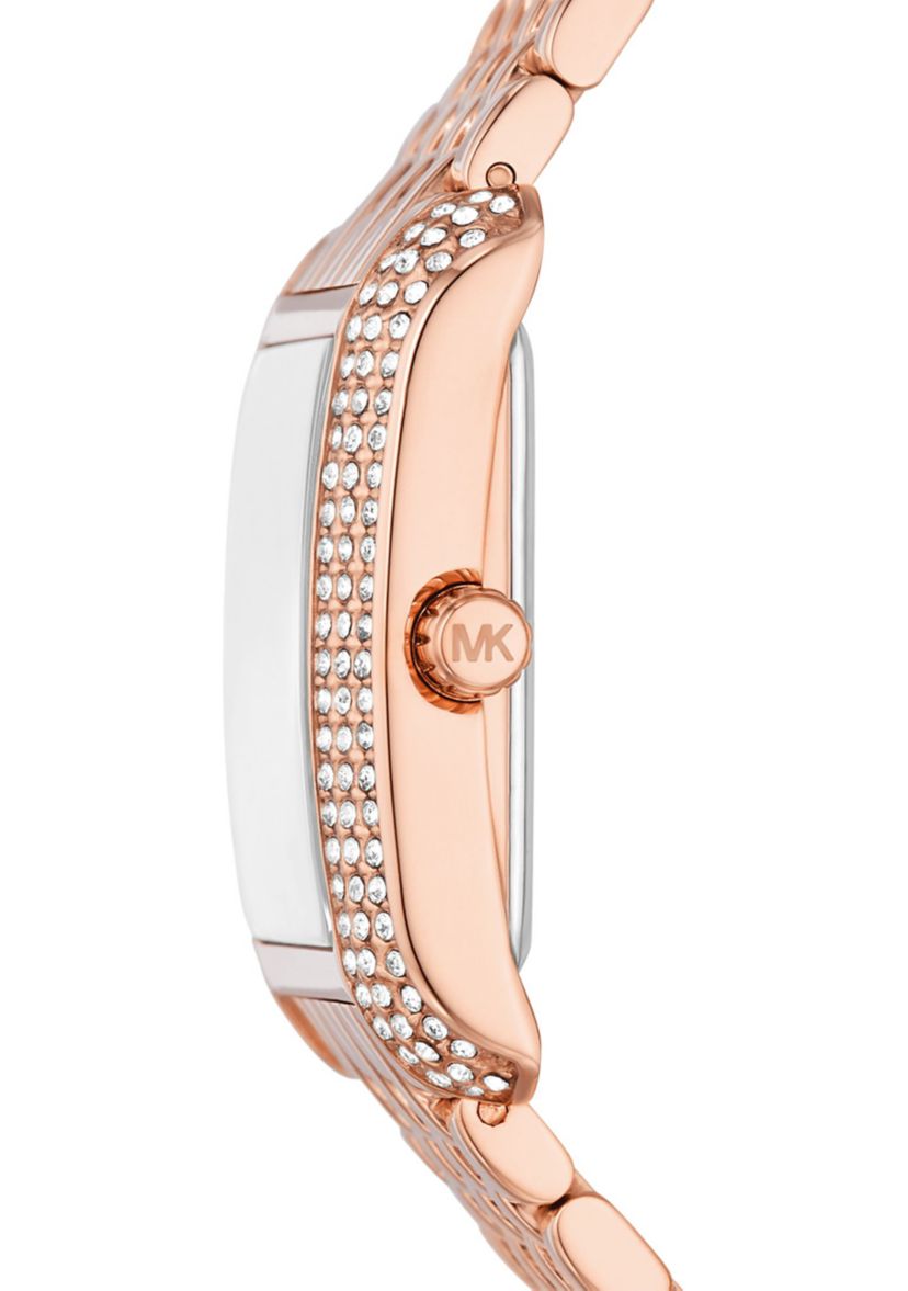 Women Rose Gold Stainless Steel Crystal Watch
