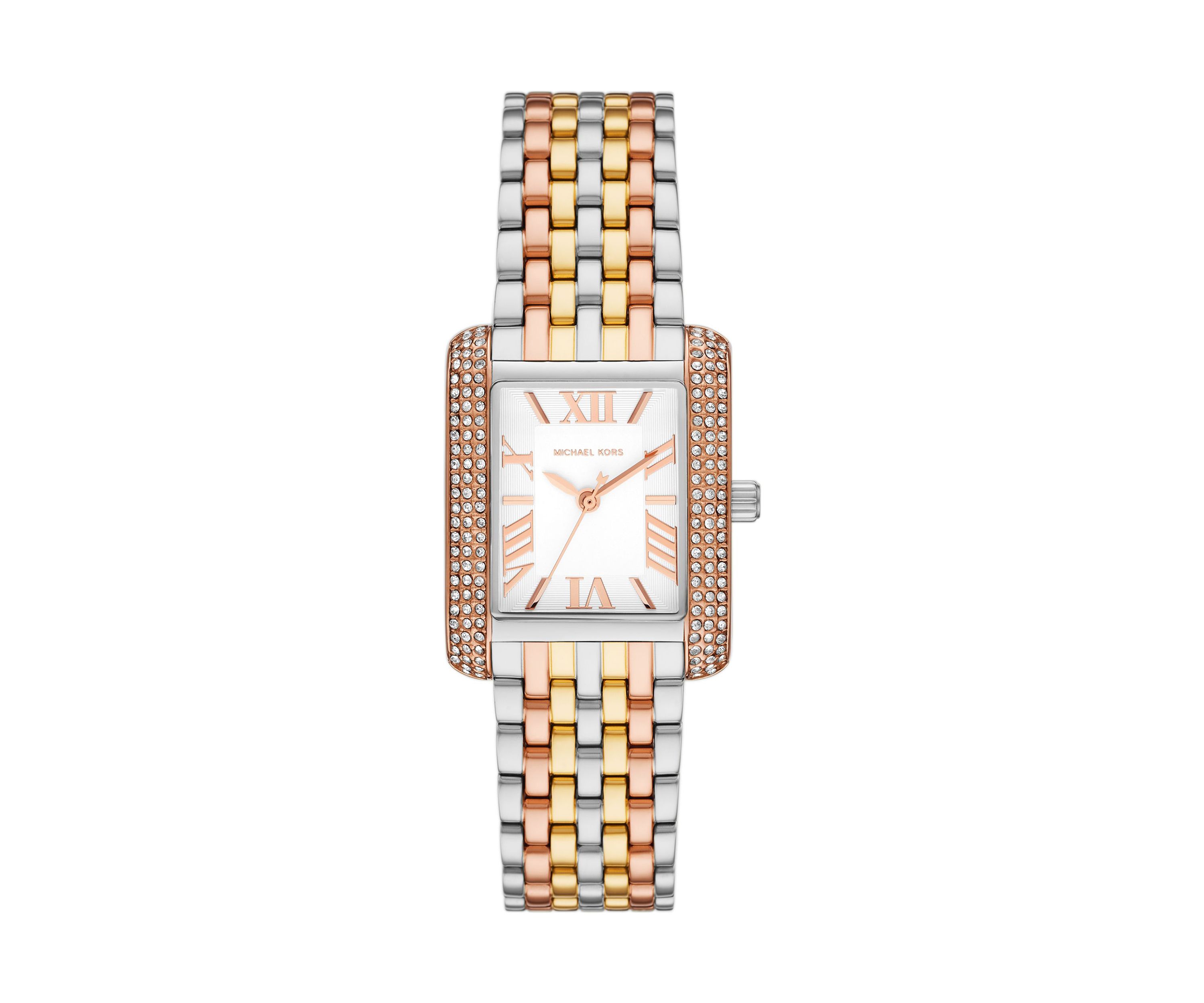 Womens Tri Tone Stainless Steel Watch