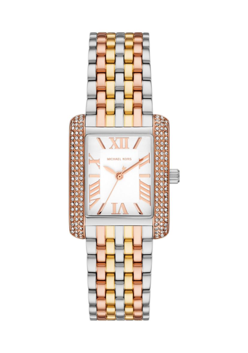 Womens Tri Tone Stainless Steel Watch