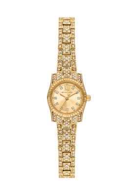 Michael Kors Women's Pavé Gold Tone Micro Lexington Watch