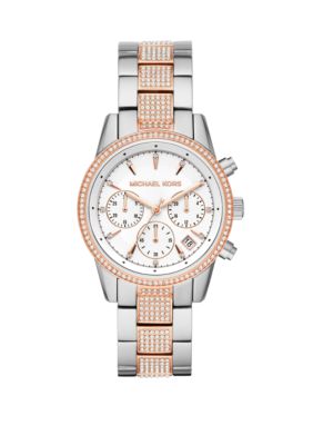 Michael Kors Women's Ritz Chronograph Two Tone Stainless Steel Watch