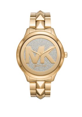 Michael Kors Womens Runway Mercer Three Hand Gold Tone Stainless Steel Watch Belk 5642