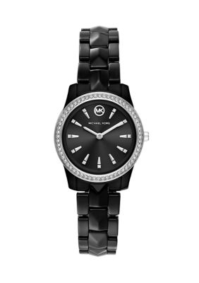 Michael Kors Women's Black Dial Ceramic Strap Watch -  5800273MK6839