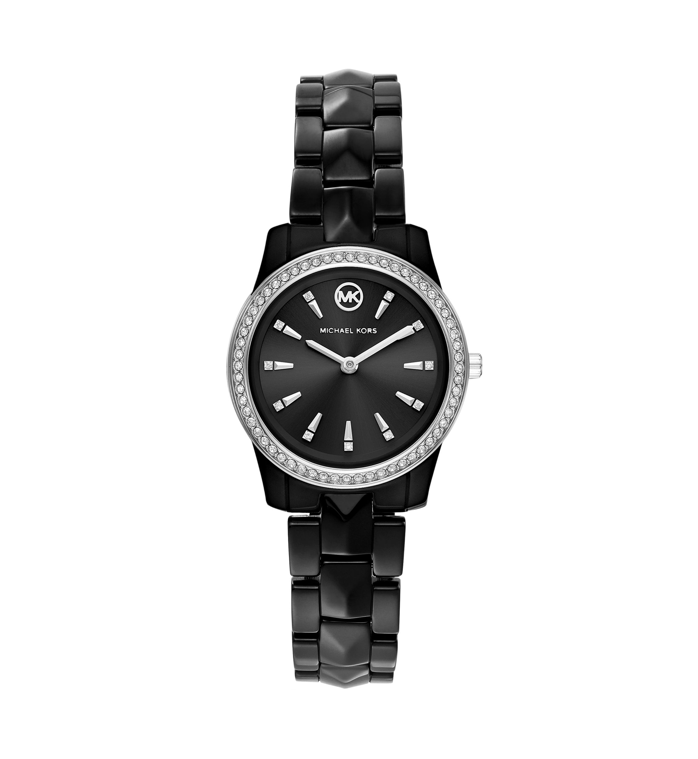 Black Dial Ceramic Strap Watch
