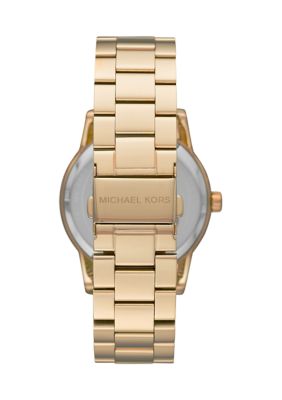 Michael Kors Ritz Three Hand Gold Tone Stainless Steel Watch belk