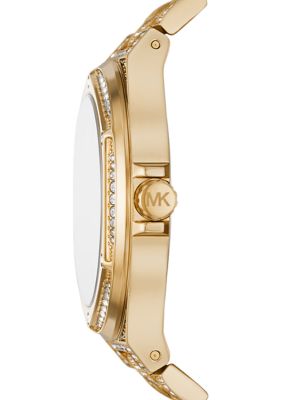 Michael Kors Women's Parker Three-Hand Animal Print Leather Strap Watch