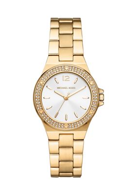 Michael Kors Gold Tone Stainless Steel Mini Lennox Three Hand Watch -  5800273MK7278