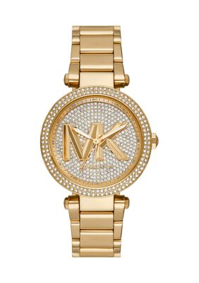 Michael Kors Women's Gold Tone Stainless Steel Parker Three Hand Watch
