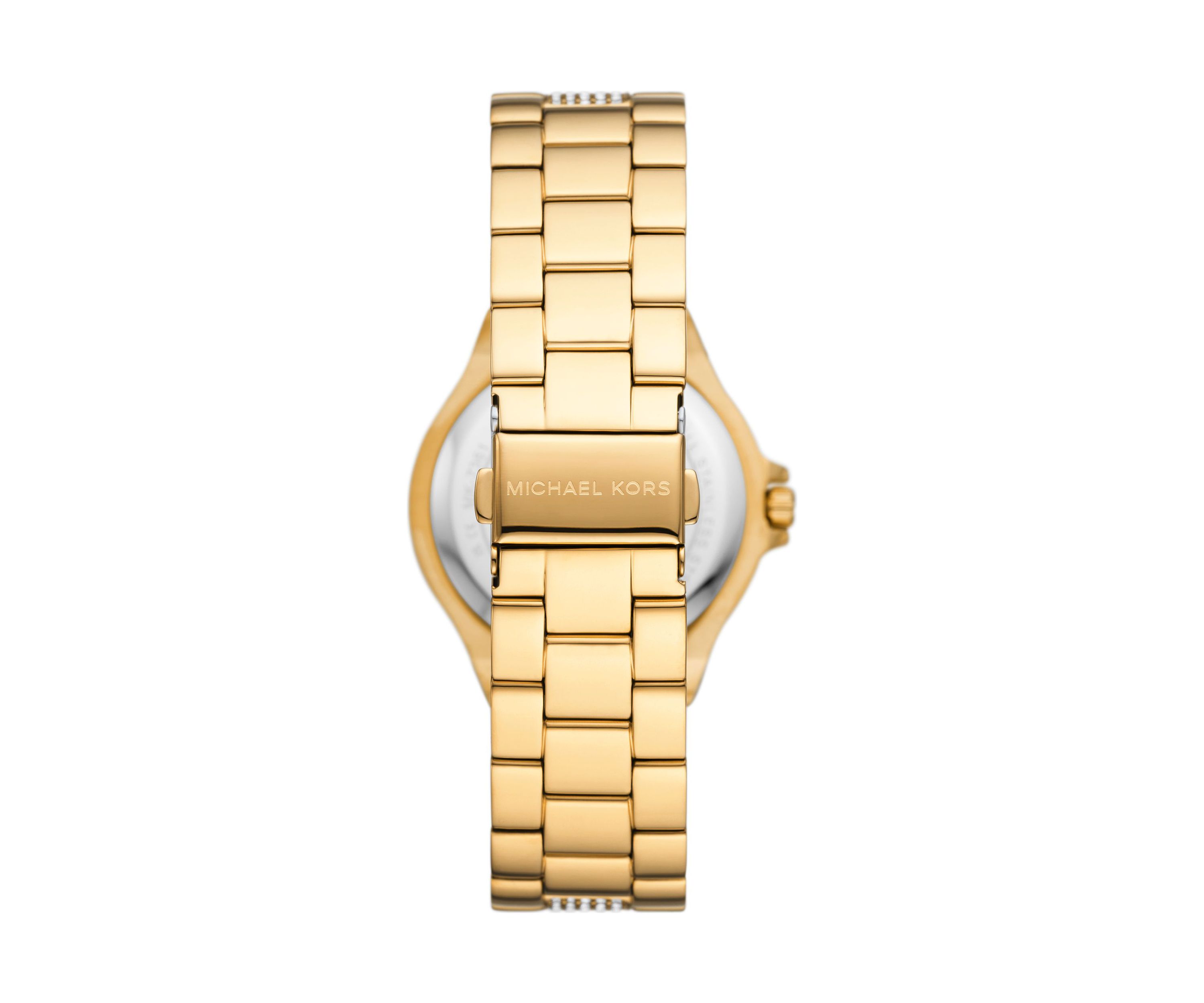 Womens Gold Tone Stainless Steel Crystal Embellished Watch