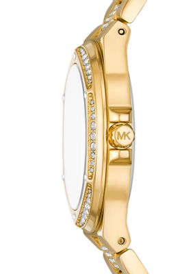 Women's Gold Tone Stainless Steel Crystal Embellished Watch