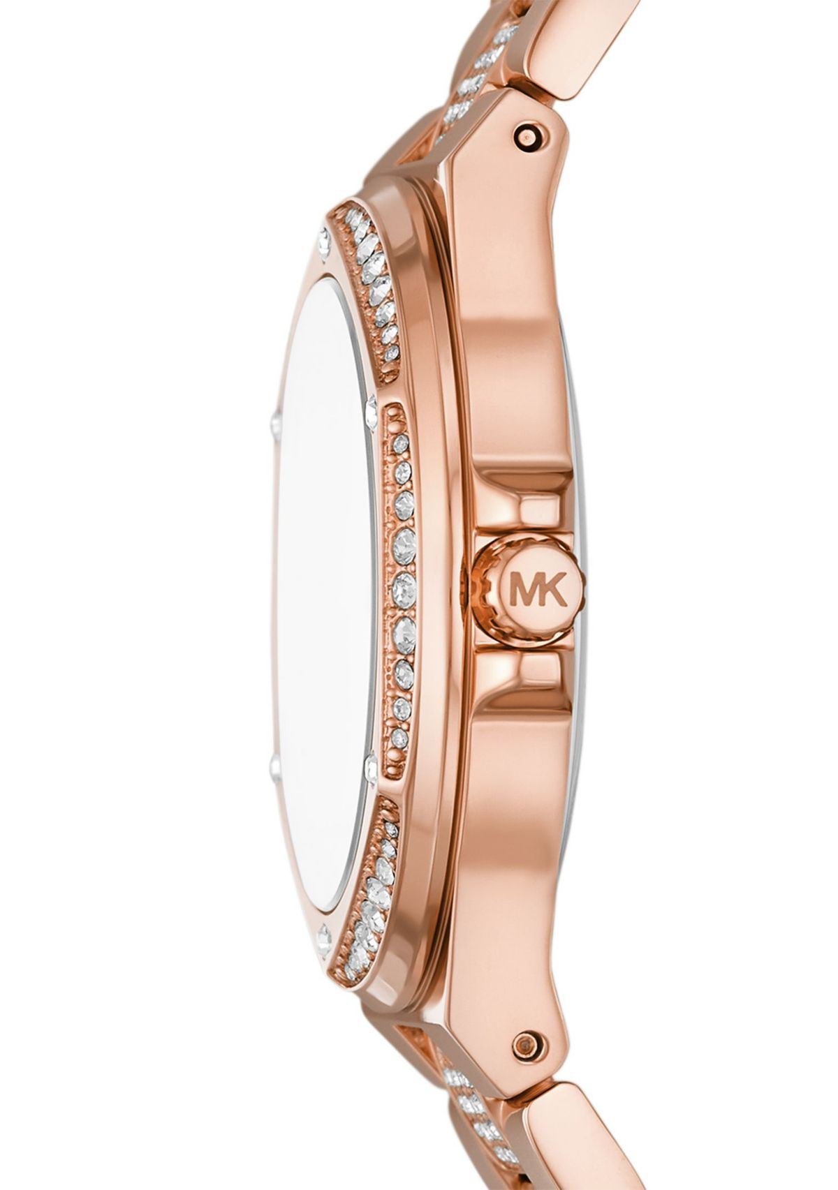 Womens Rose Gold Crystal Embellished Watch