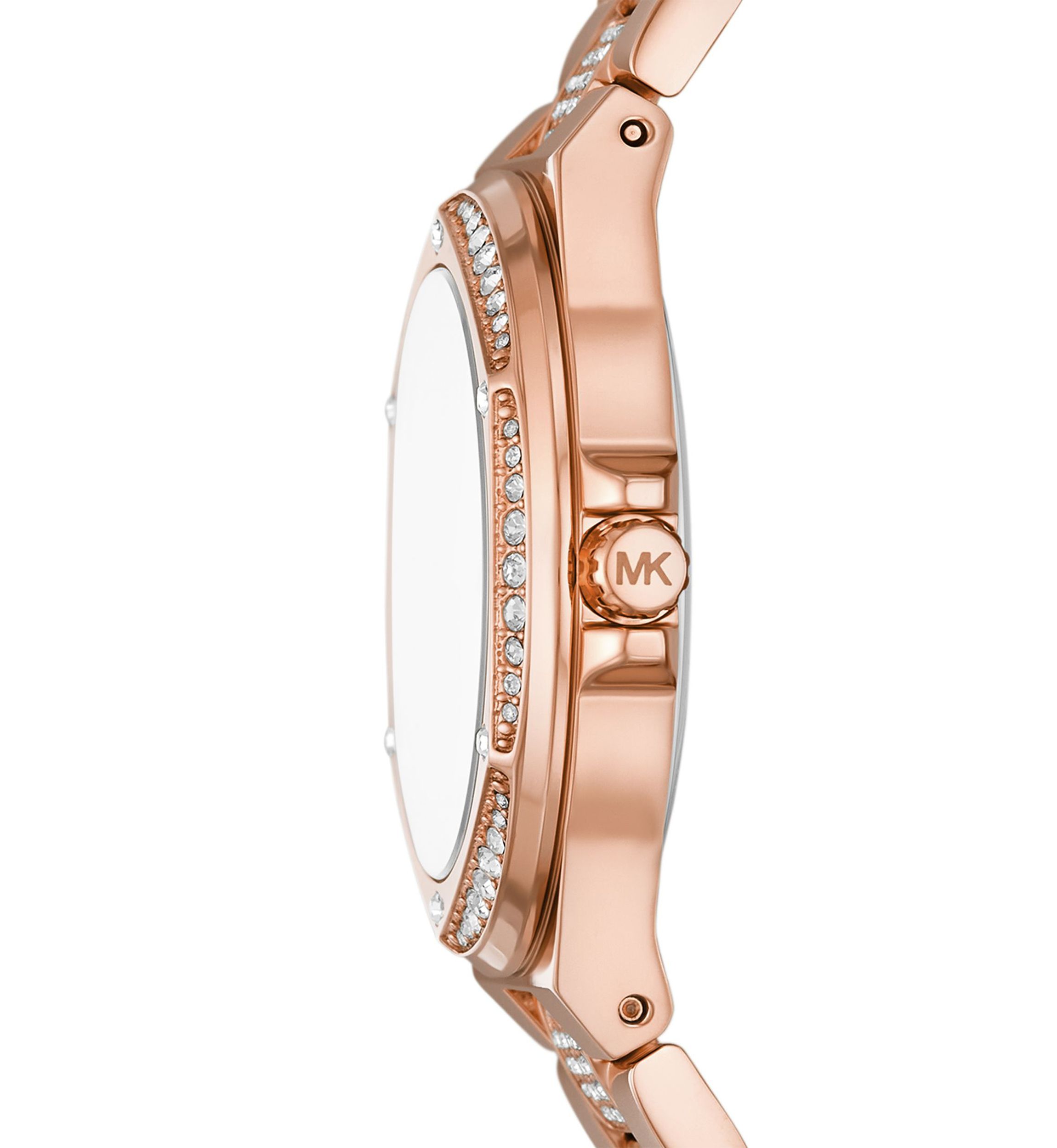 Womens Rose Gold Crystal Embellished Watch