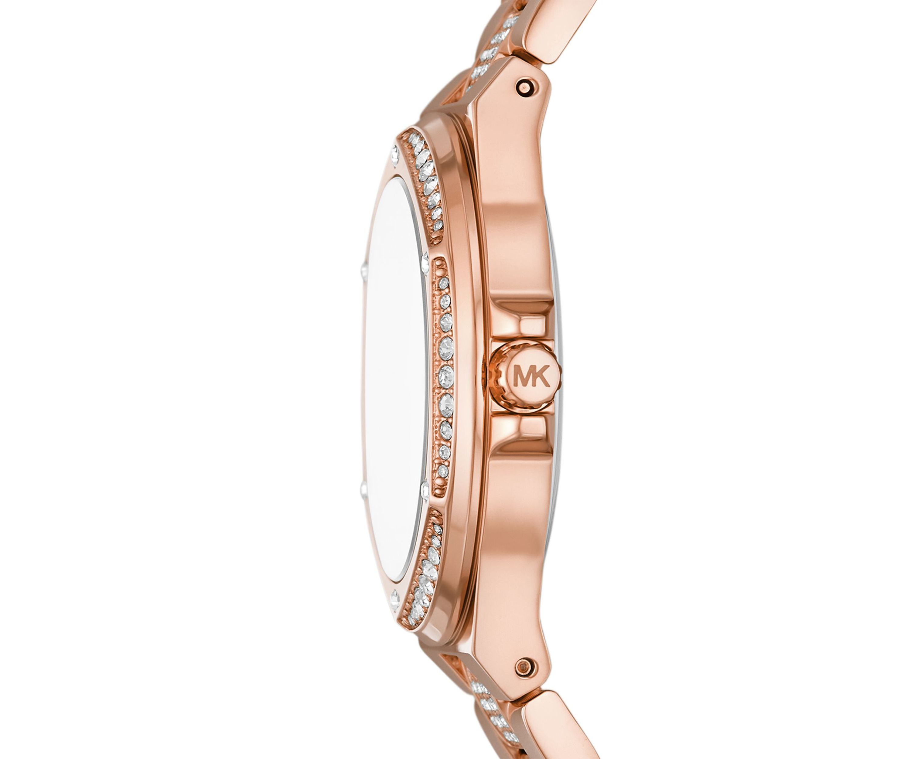 Womens Rose Gold Crystal Embellished Watch