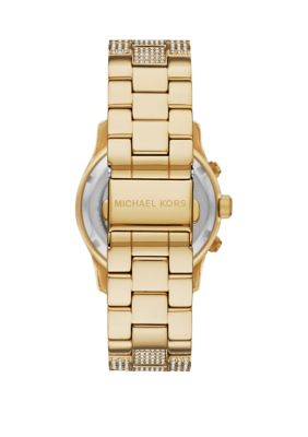 Gold Tone Crystal Bracelet Watch  
