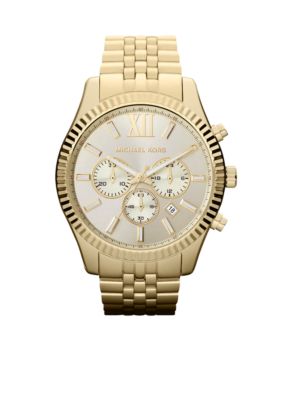 Michael Kors Men's Gold-Tone Stainless Steel Lexington Chronograph Watch