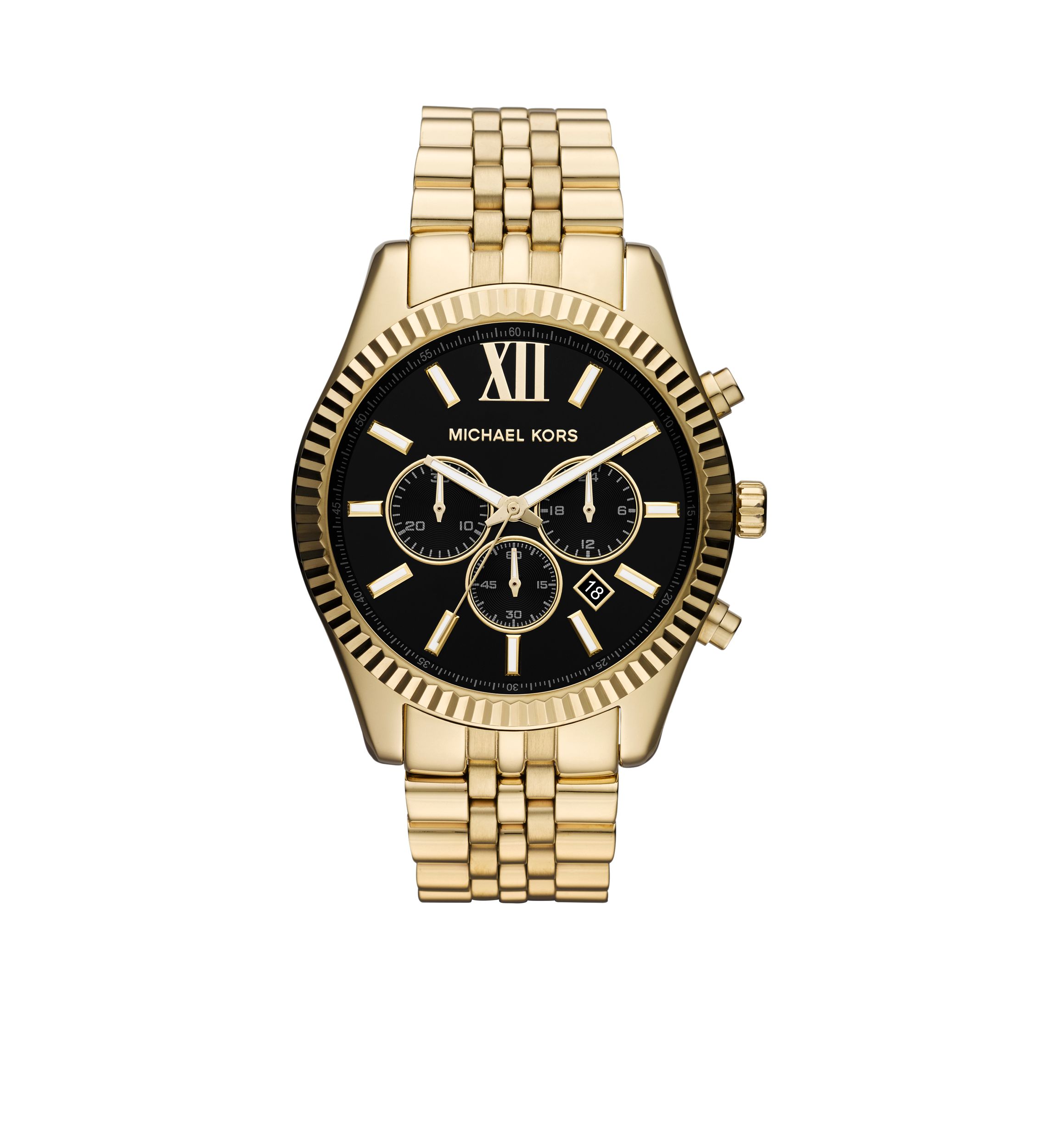 Mens Gold Tone Stainless Steel Lexington Chronograph Watch