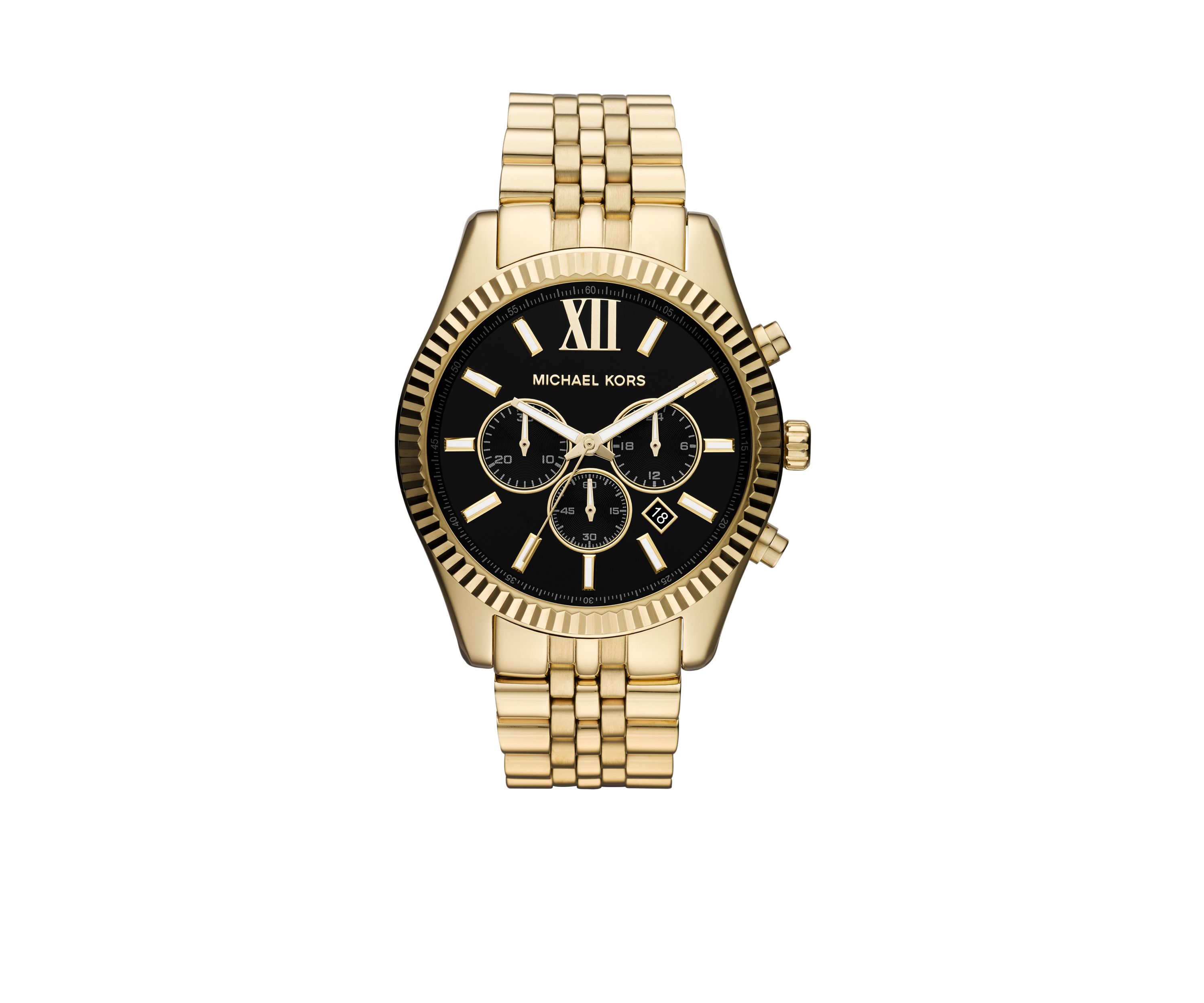 Mens Gold Tone Stainless Steel Lexington Chronograph Watch