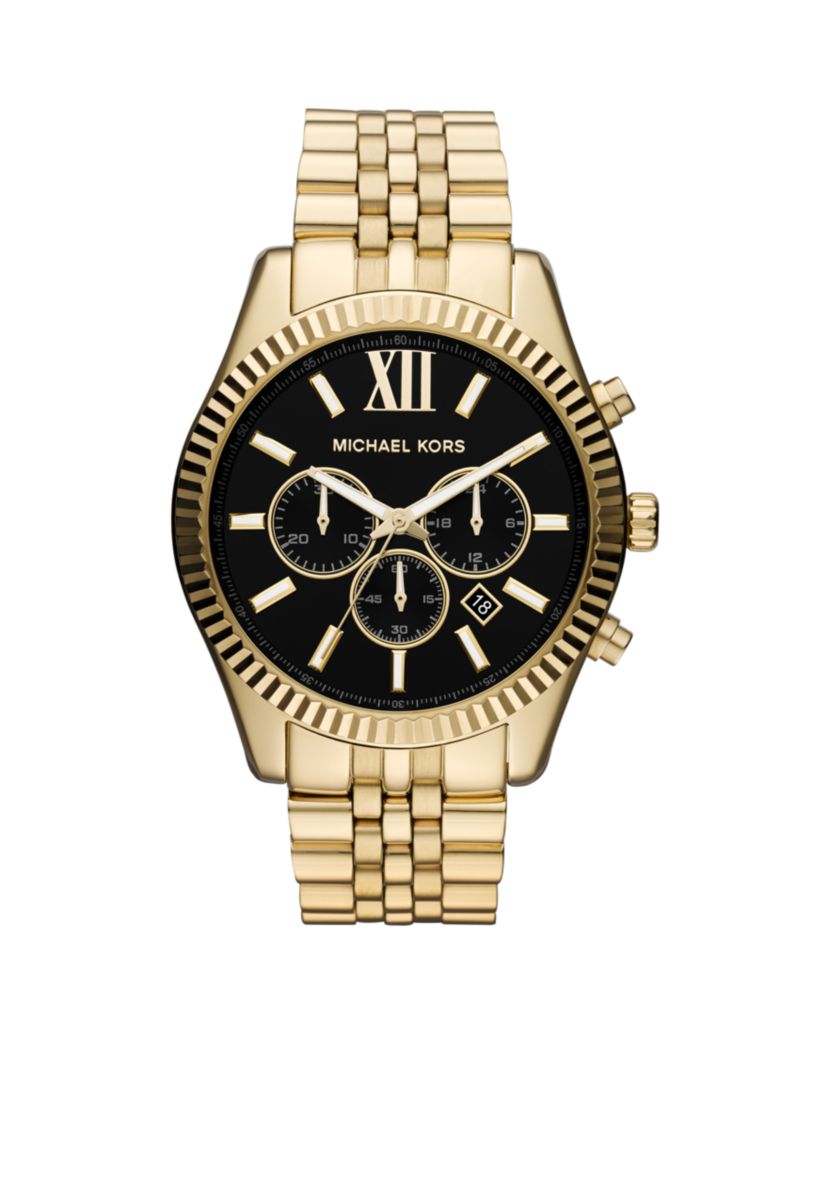 Mens Gold Tone Stainless Steel Lexington Chronograph Watch