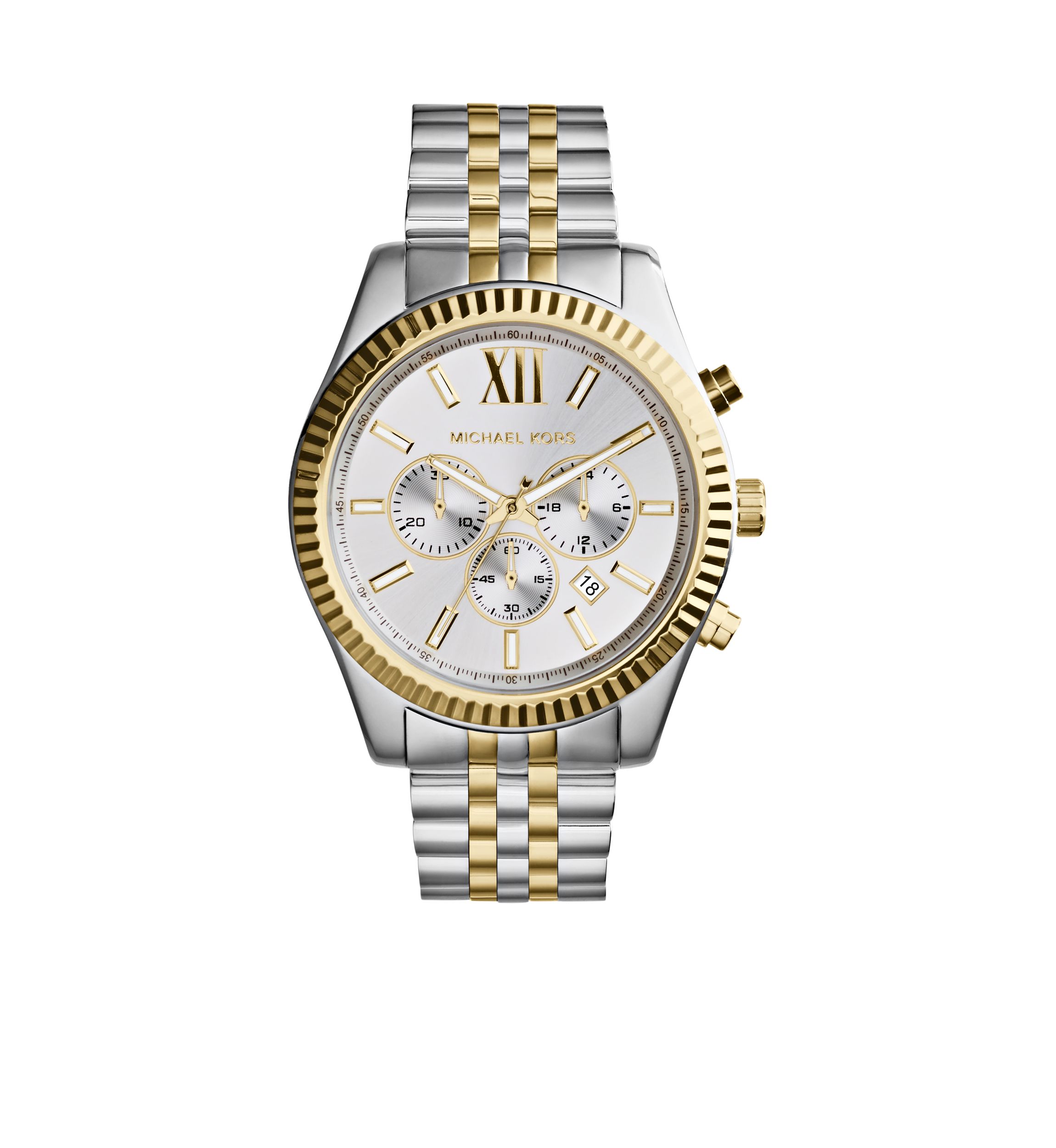 Mens Silver and Gold Tone Stainless Steel Lexington Chronograph Watch
