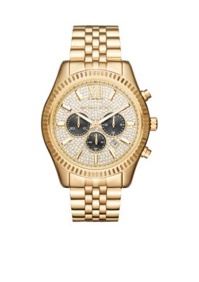 Michael Kors Men's Gold Pave Lexington