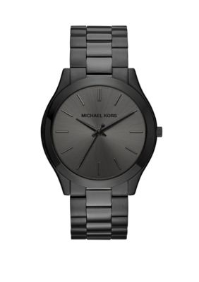 Michael Kors Men's Slim Runway Black Ion Plated Stainless Steel Bracelet Watch -  0796483272835