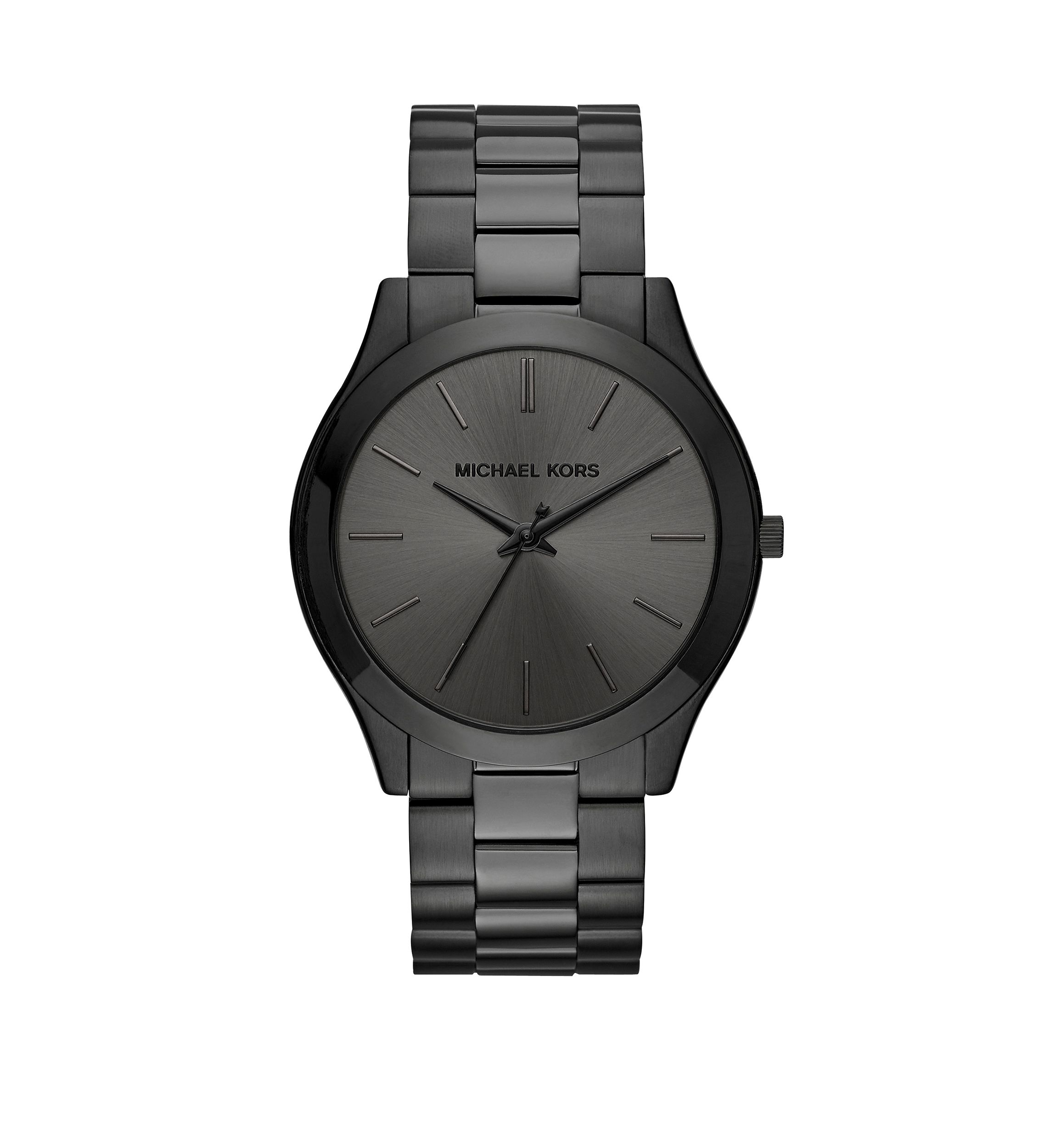Slim Runway Black Ion Plated Stainless Steel Bracelet Watch 