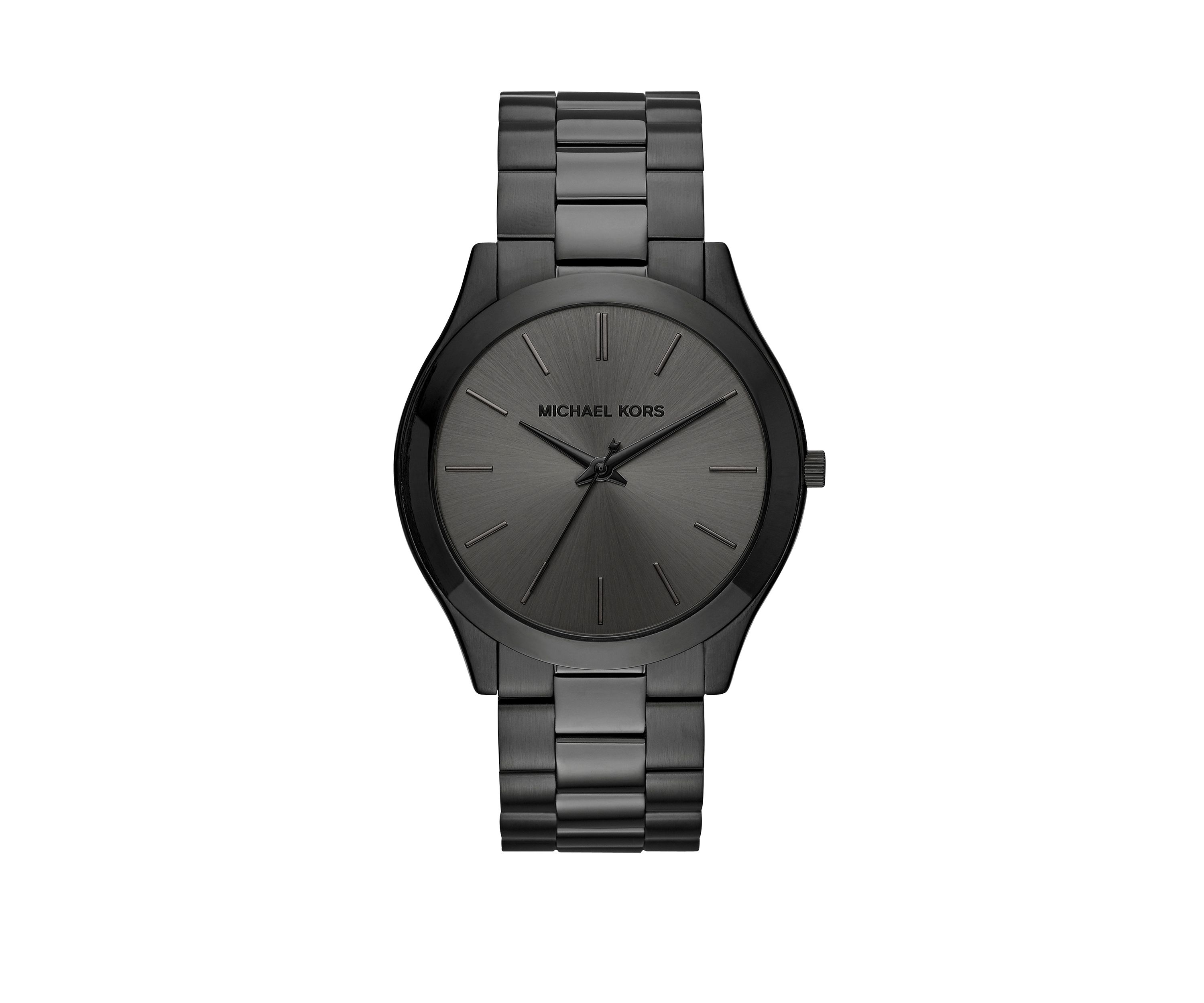 Slim Runway Black Ion Plated Stainless Steel Bracelet Watch 