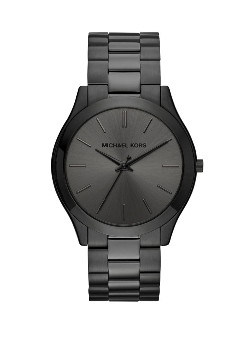 Slim Runway Black Ion Plated Stainless Steel Bracelet Watch 