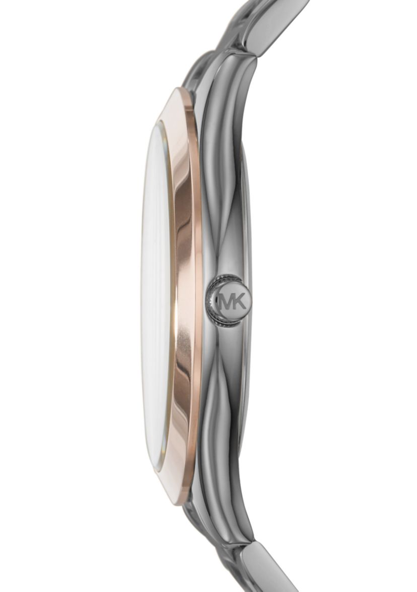 Womens Two-Tone Slim Runway Gunmetal Watch