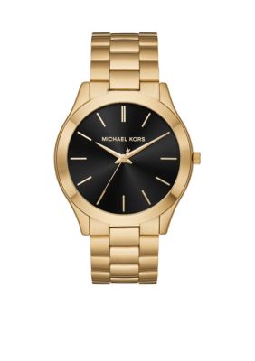 Michael Kors Men's Gold-Tone Slim Runway Watch -  5800273MK8621