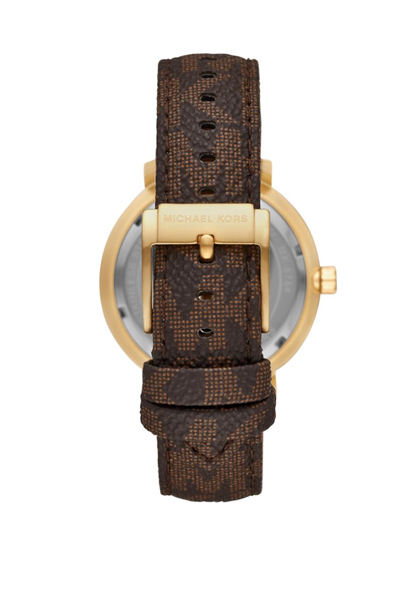  Blake Three Hand Brown PVC Leather Watch