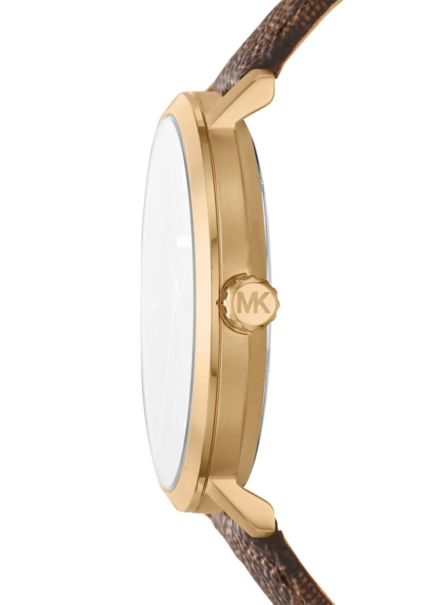  Blake Three Hand Brown PVC Leather Watch