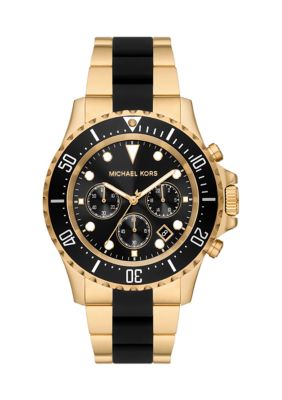 Michael Kors Men's Two Tone Everest Chronograph Stainless Steel And Silicone Watch