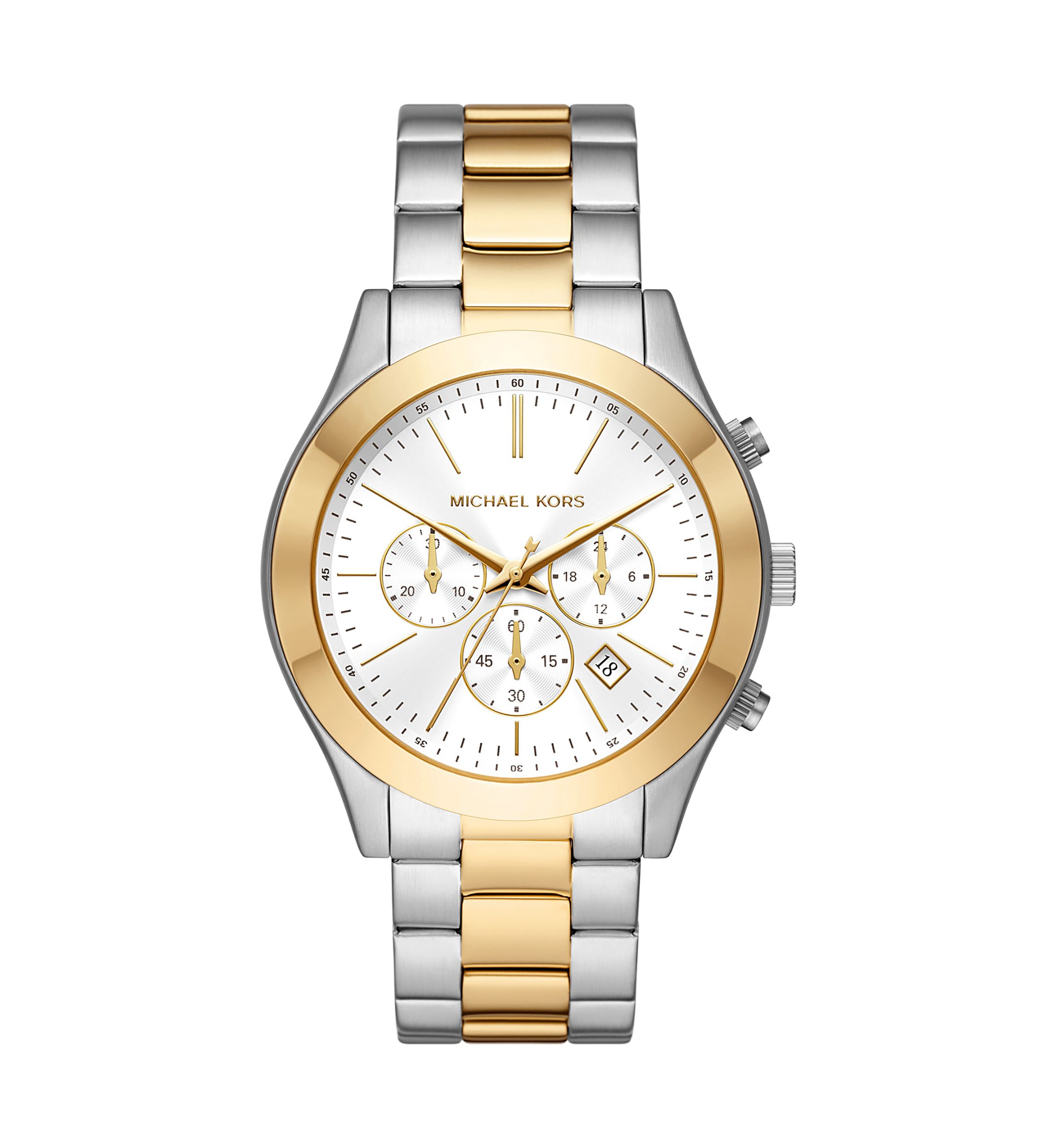 Two Tone Stainless Steel Slim Runway Chronograph Watch
