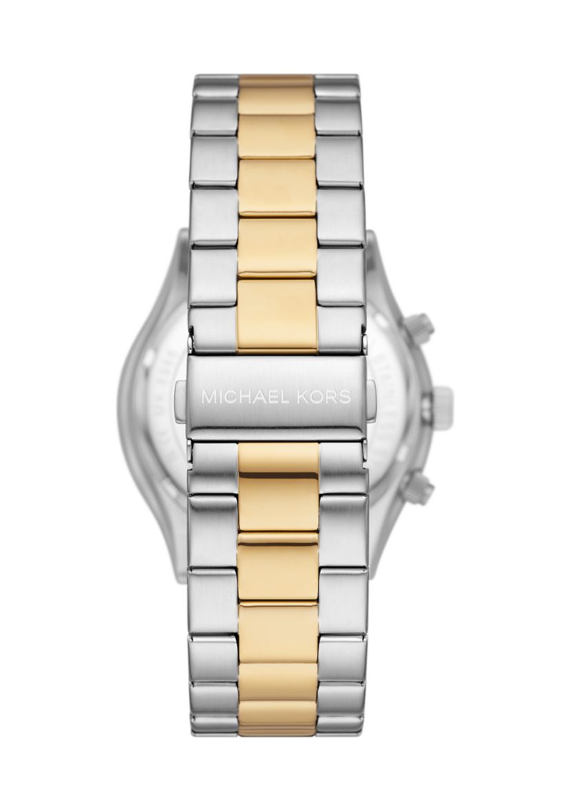 Two Tone Stainless Steel Slim Runway Chronograph Watch