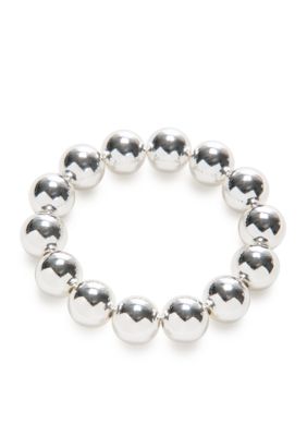 Belk Silver Tone Bead Stretch Bracelet | belk