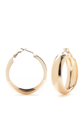 Belk Gold-Tone Wide Hoop Earrings | belk