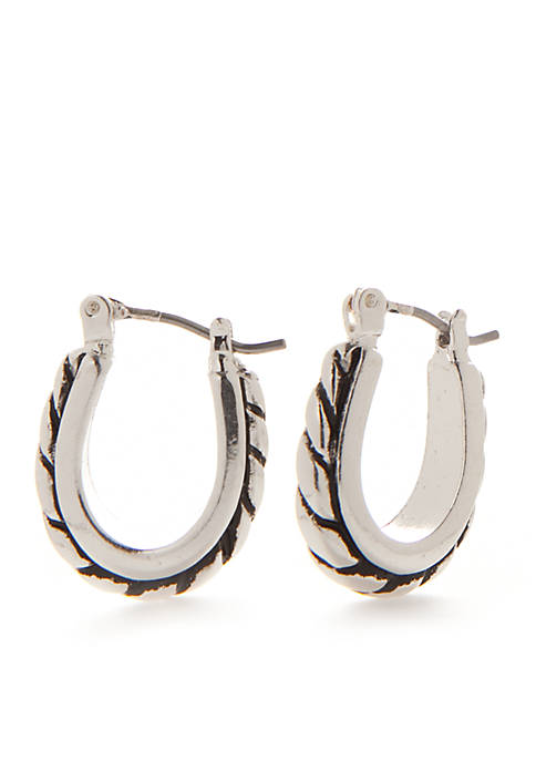 Belk Silver-Tone Bali Sensitive Skin Huggie Hoop Earrings