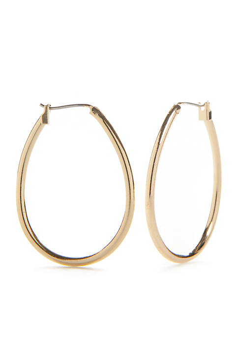 Belk Gold-Tone Large Teardrop Hoop Earrings