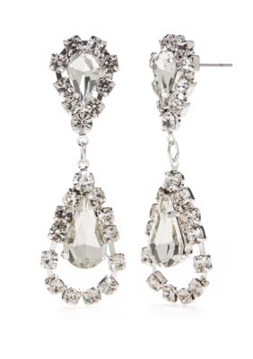 Belk Silver Tone Double Drop Earrings Belk 