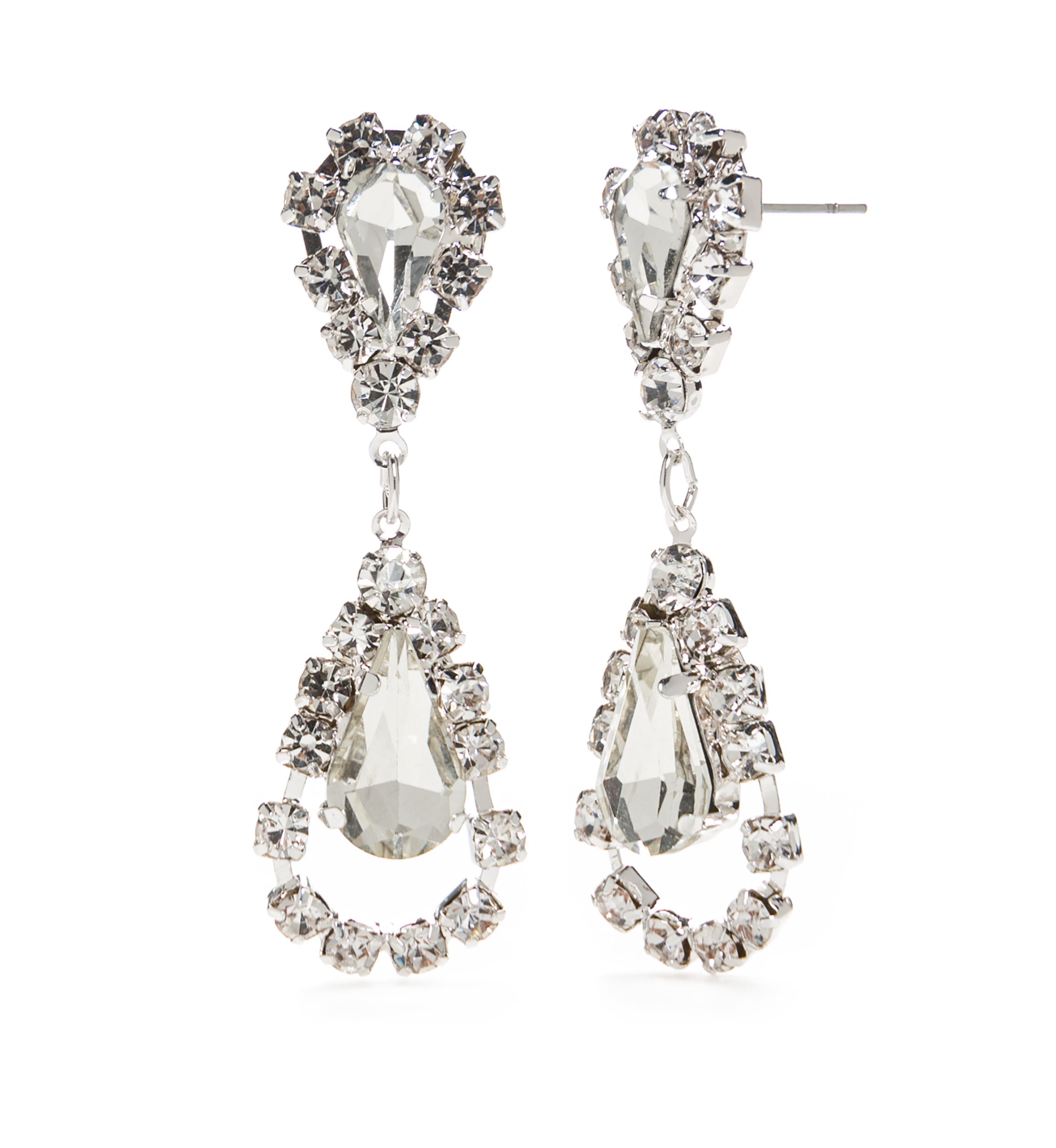 Silver-Tone Double Drop Earrings