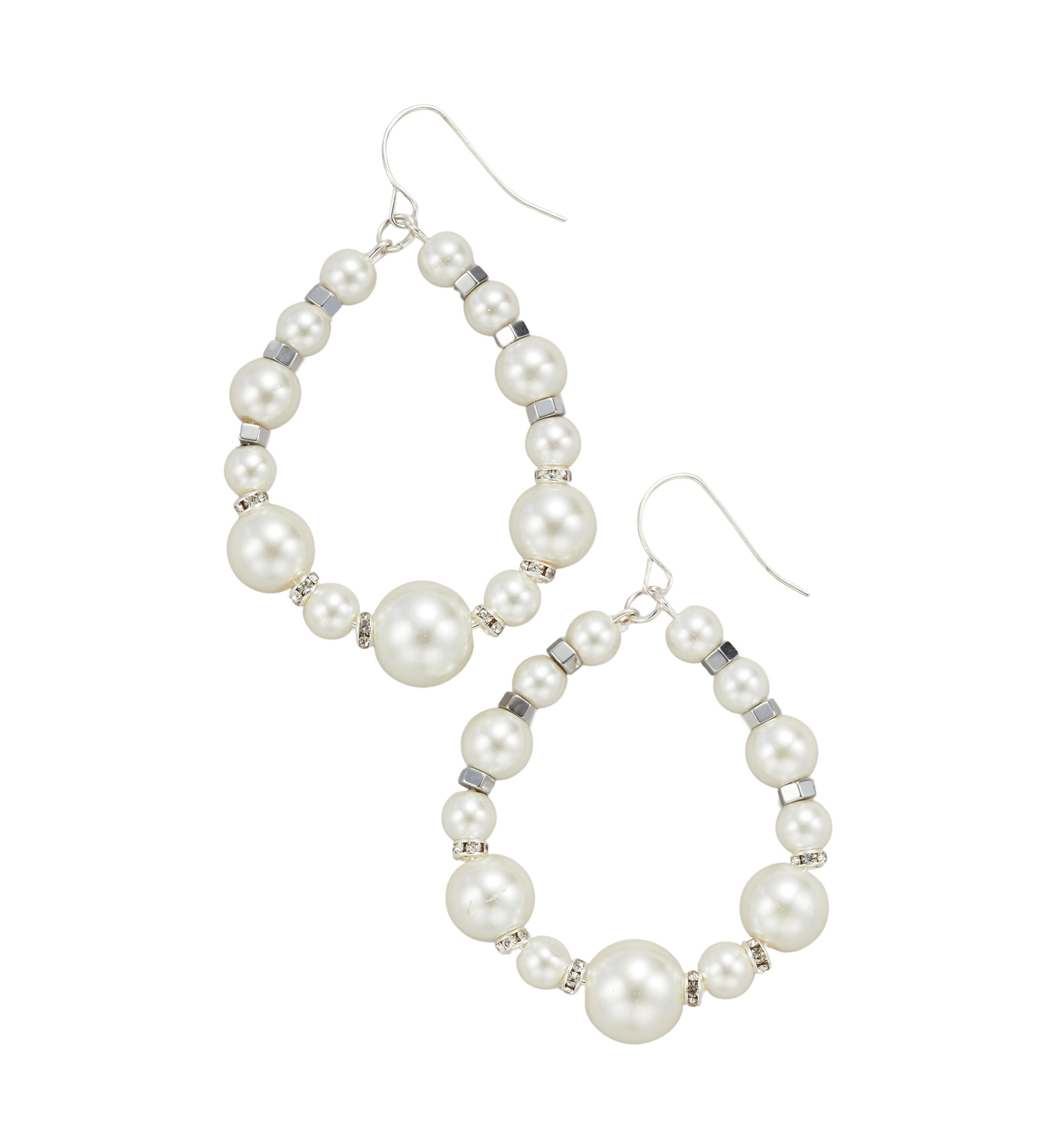 Pearl Open Teardrop Earrings 