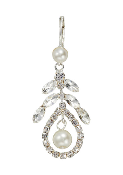 Belk Crystal Pearl Drop Earrings