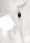10 Millimeter Jet Pearl Drop Earrings