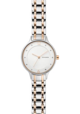 Skagen Anita Two Tone Steel Link Watch belk