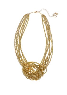 Erica Lyons Gold Tone Assorted Bead Knot Necklace | belk