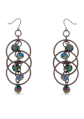 Erica Lyons Hematite Tone Queen Of The Night Drop Pierced Earrings Belk