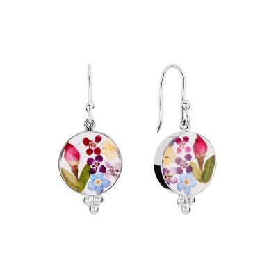 Belk Silverworks Sterling Silver Dried Flowers Round Beaded Drop Earrings